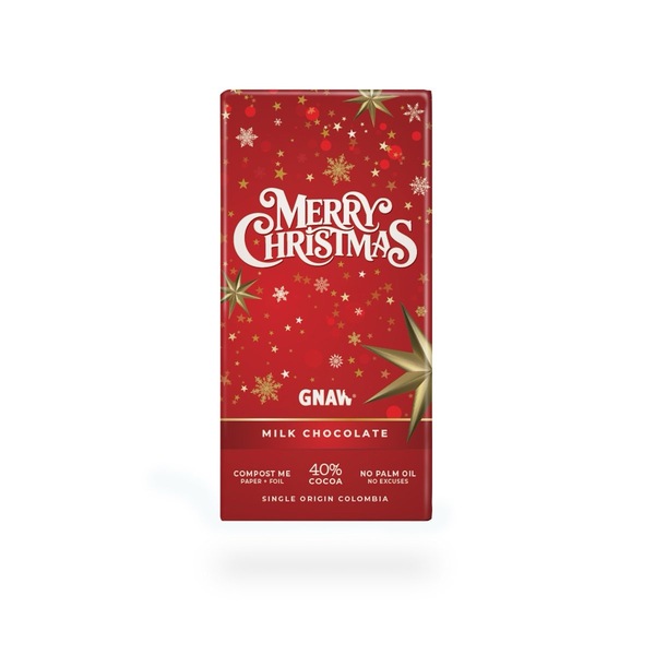 Forhåndsbestilling* GNAW Merry Christmas Milk Chocolate 80g
