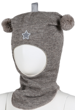 Kivat Balaclava ULL m/vindstopp Beige Stjerne - Kivat