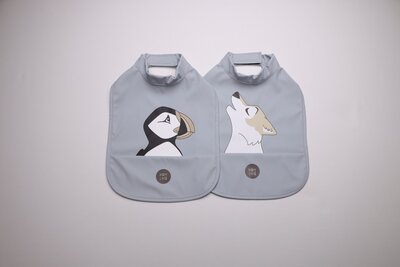 BabyLivia High neck bib 2-pk Slate Blue - babyLivia