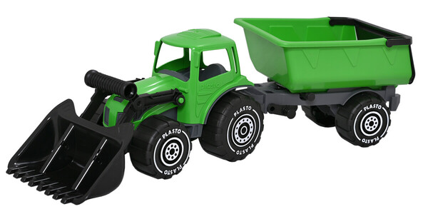  PLASTO Tractor with frontloader & trailer 56,5 cm
