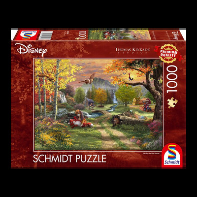 Puzzle - Thomas Kinkade: Disney - Fox and Hound (1000 biter) Fox and Hound - Schmidt