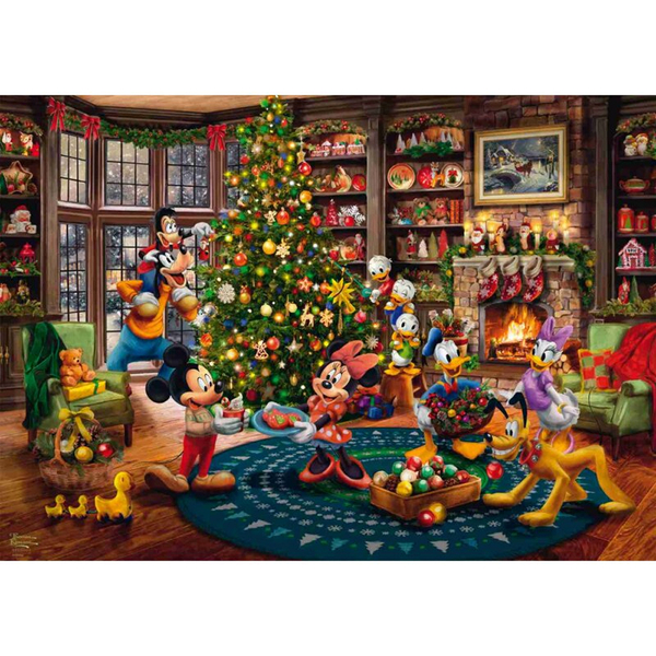 Puzzle - Disney, Mickey & Minnie Trimming The Tree (1000 biter)