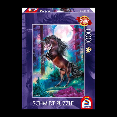 Puzzle - Unicorn in full moon (1000 biter) UNICORN - Schmidt