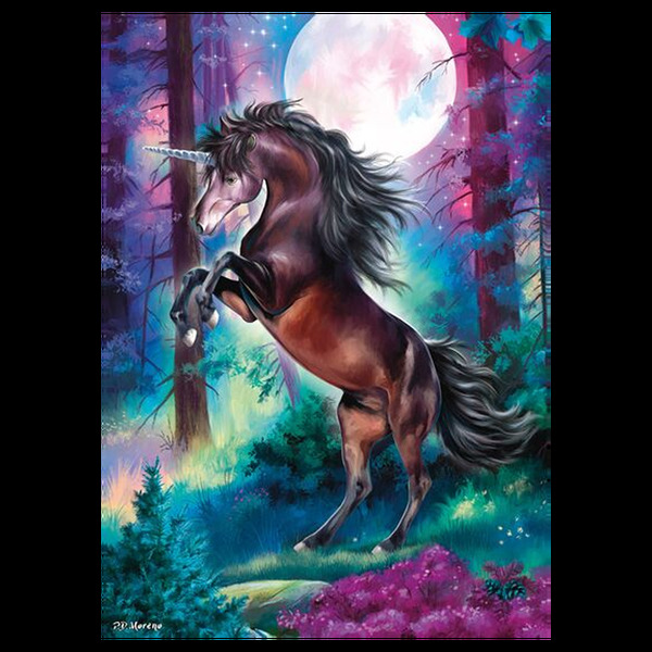 Puzzle - Unicorn in full moon (1000 biter)