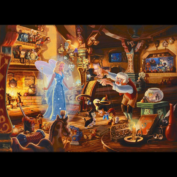 Schmidt puslespill 1000 Thomas Kinkade: Disney - Geppettos Pinocchio 