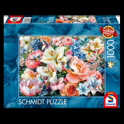 Puzzle - Flowers in pastel (1000 pieces) Flowers in pastel - Schmidt