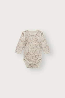 Body ULL med bambus innside Body Blomstret - Hust & Claire