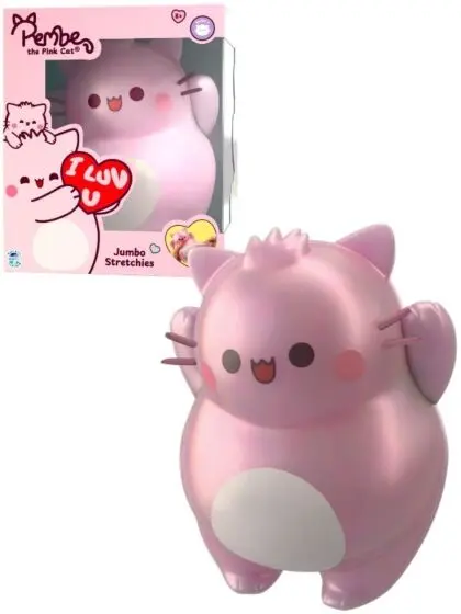 Pembe the Pink Cat – jumbo squishy klemmeleke 20 cm
