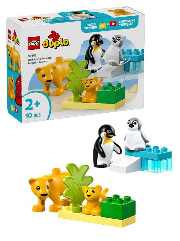 LEGO DUPLO Town 10442 Villdyrfamilier: Pingviner og løver