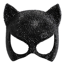 HALF MASK CAT WITH RHINESTONES Half Mask Cat - Halloween