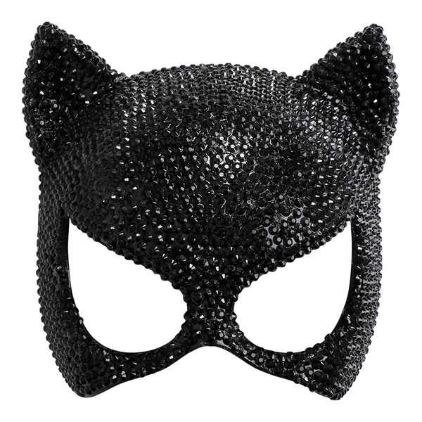 HALF MASK CAT WITH RHINESTONES