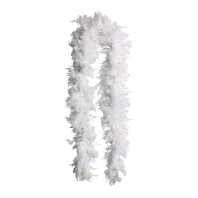 FEATHER BOA WHITE/SILVER 80G Boa hvit og sølv - Halloween