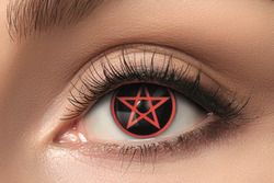 LENS 1 YEAR RED PENTAGRAM 833 Linser Pentagram - Halloween