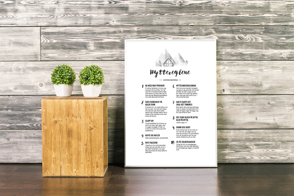 Hytteregler plakat