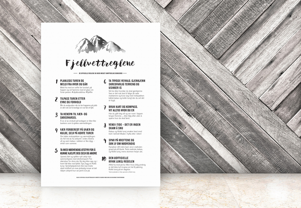 Fjellvettregler plakat