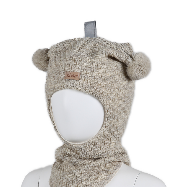 Kivat Balaklava i ull 458-82U Beige med kivat logo