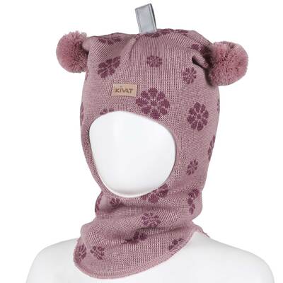 Kivat Balaklava i ull 509-17B/30 Lilla med blomster Lilla med blomster - Kivat