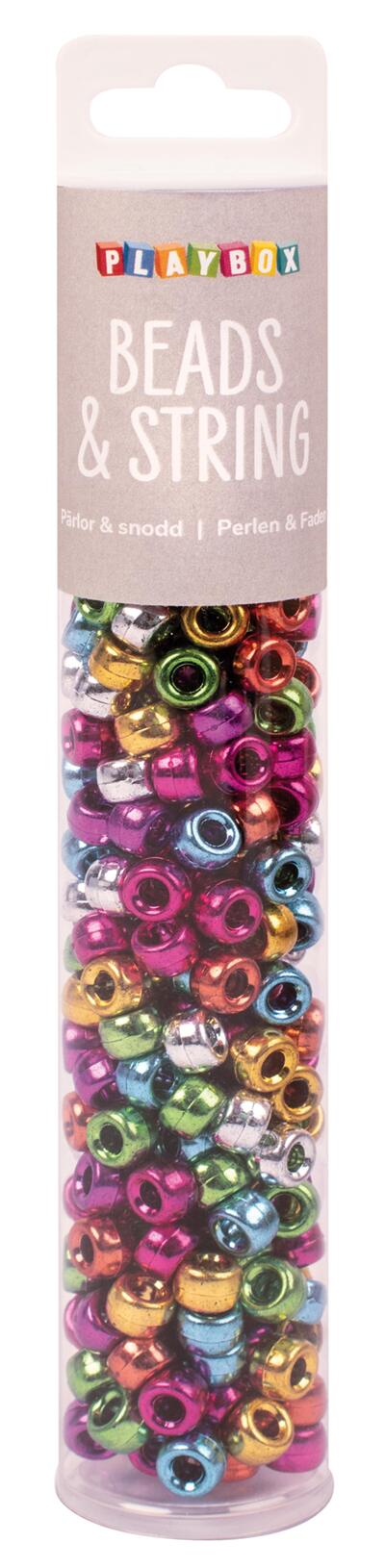 Perler PLAYBOX kongoperler (250) metallfarger Metalliske farger - Kontorutstyr
