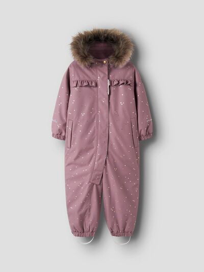 NMFSNOW10 SUIT FRILL GLITTER  Wistful Mauve HEARTS - Name It