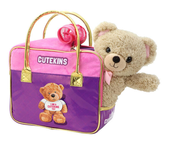 Cutekins BRUN BAMSE M/DESIGNERVESKE (22CM)