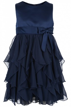 Pascal kjole med sløyfe marineblå Navy - Pascal