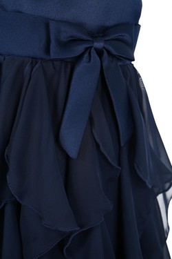 Pascal kjole med sløyfe marineblå
