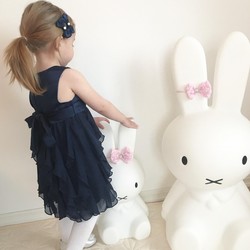 Pascal kjole med sløyfe marineblå