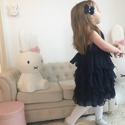 Pascal kjole med sløyfe marineblå