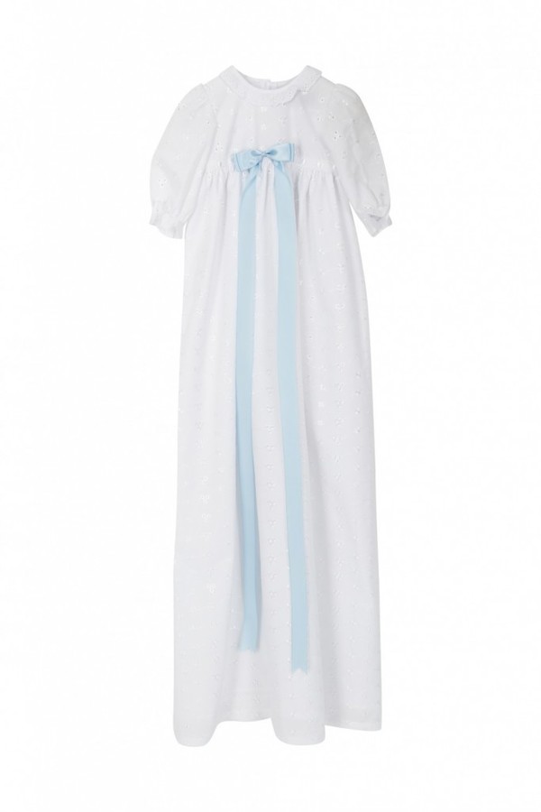 Pascal dåpskjole i engelsk blonde gutt med blått bånd