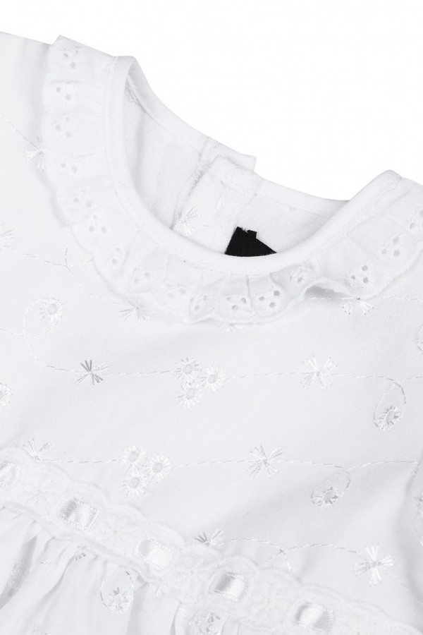 Pascal dåpskjole i engelsk blonde jente med rosa bånd