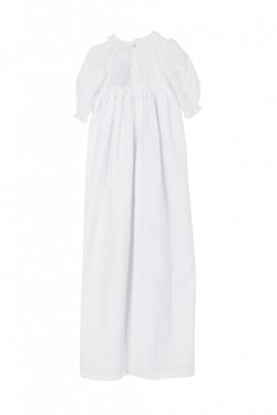 Pascal dåpskjole i engelsk blonde jente med rosa bånd