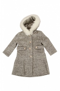 Pascal ullkåpe med fuskepels grå