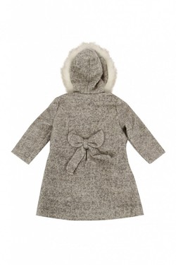 Pascal ullkåpe med fuskepels grå