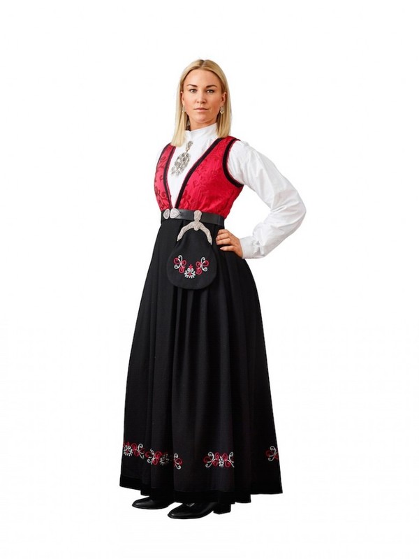 Rød Pascal Festdrakt til dame