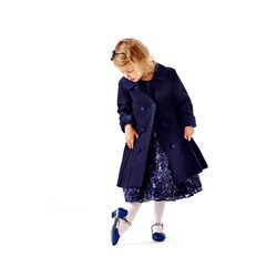 Pascal marineblå ullkåpe