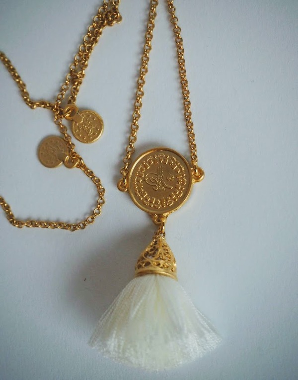 Gold Tassel Necklace long