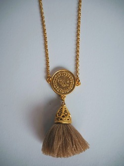 Gold Tassel Necklace long Moccachino - Isle&Tribe