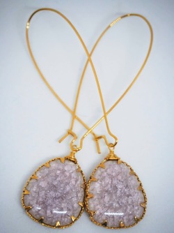 Gold Isle of Capri Earrings Dusty pink - Isle&Tribe