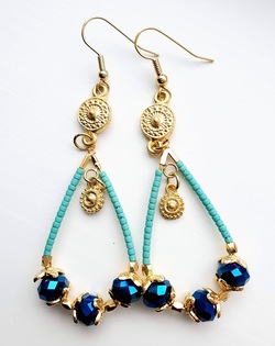 Gold Calypso Teardrop aqua - Isle&Tribe