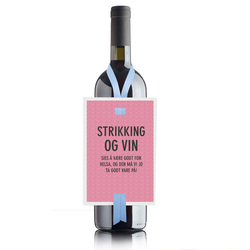 Strikking og vin - Vinkort Rosa - Happystar