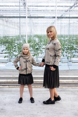 DAME BOMBER TUSS  SVART & BEIGE  - Tuss