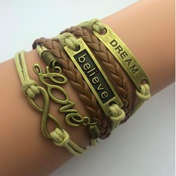 Armbånd, Leather Believe brun - BZ Fashion Jewelry